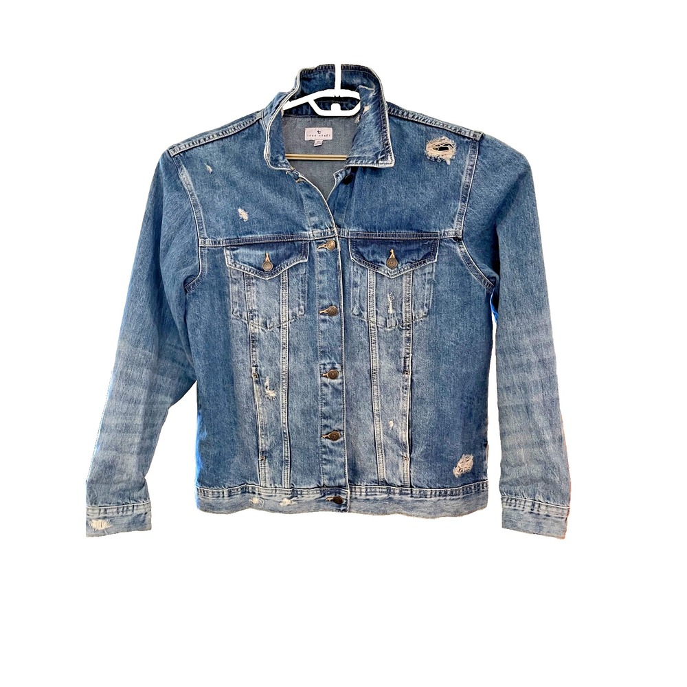 True Craft Women's Jean Jacket XL 100% Cotton Classic Blue Trucker Everyday Y2K